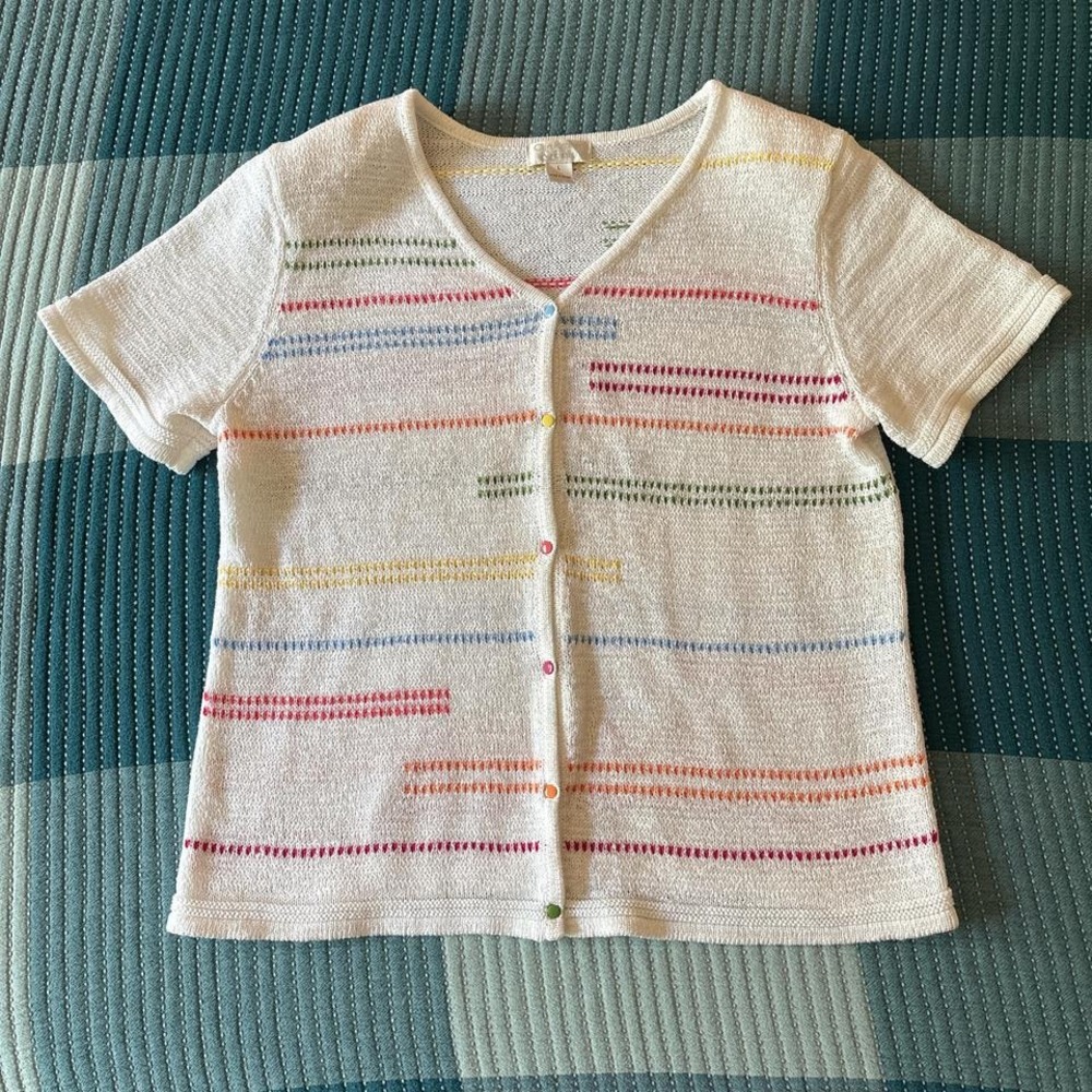 Vintage-inspired Christopher & Banks short sleeve cardigan